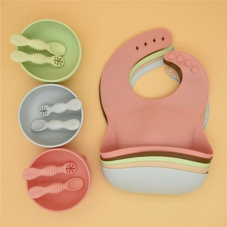 Waterproof soft silicone baby feeding silicone kit
