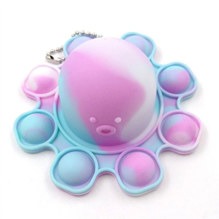 Flip over silicone pressure relief octopus toy